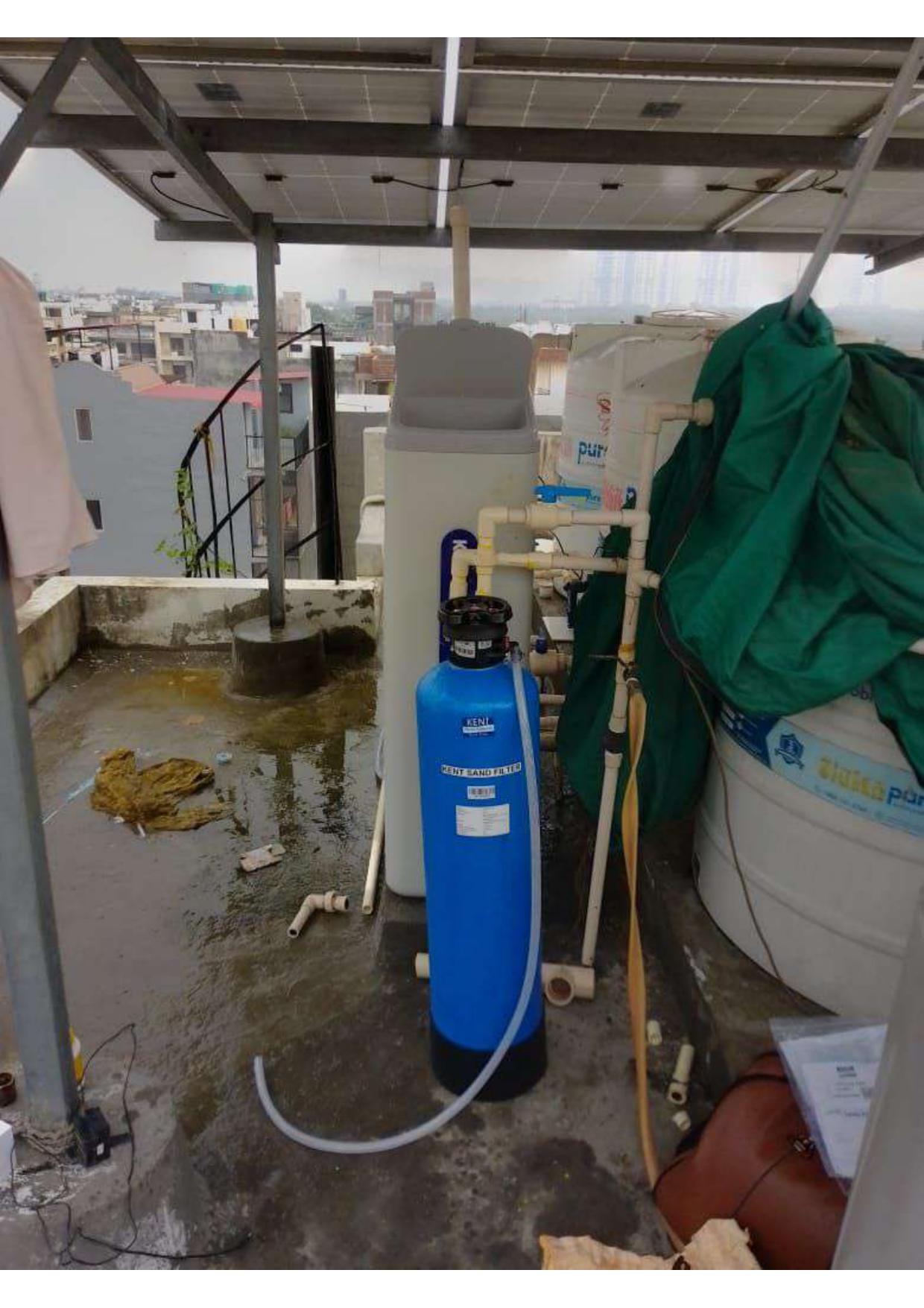 Kent sand filter rooftop install